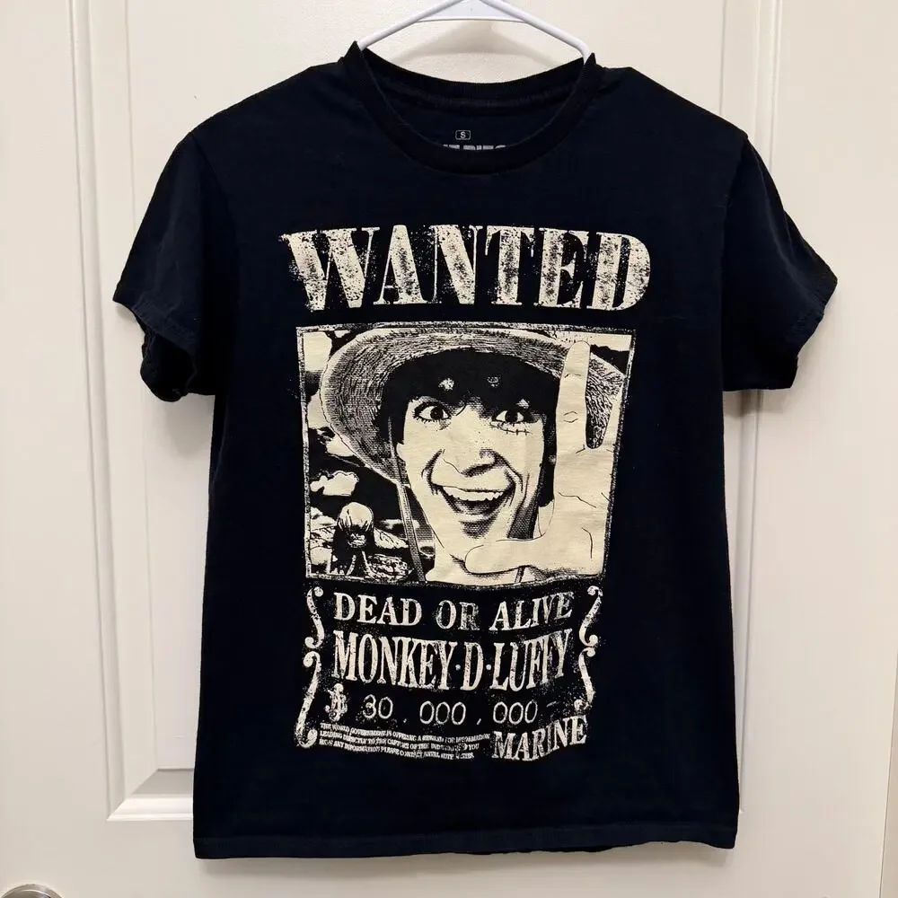 One Piece Monkey D Luffy Wanted Graphic Tee Size‎ S